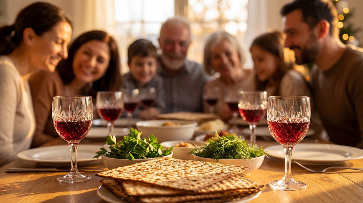Seder table