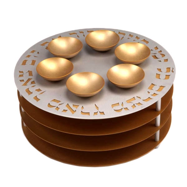 Three-Leveled Seder Plate By Agayof Design in Choice of Colors