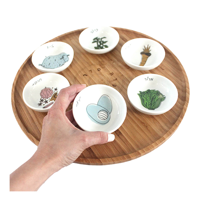 Modern Bamboo Passover Seder Plate by Mickala Design