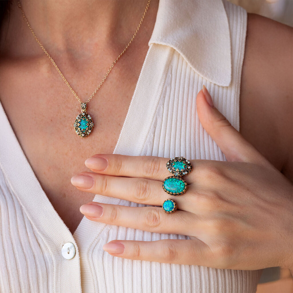 Michal Negrin blue opal ring