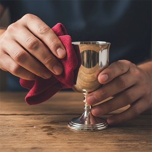 Cleaning silver judaica