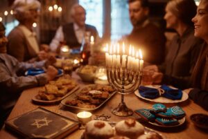 Hanukkah holiday table