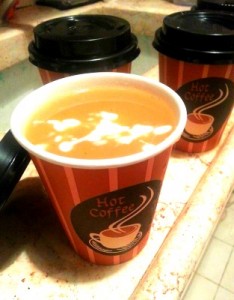 creamy onion soup served cafe au lait style for purim seudah