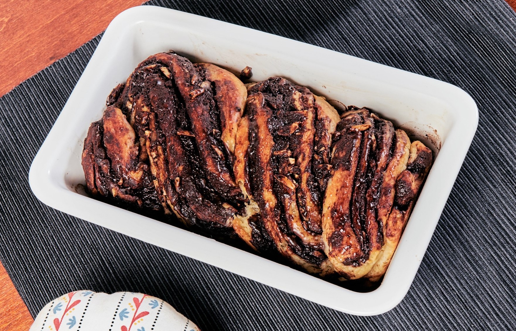 Sweet Chocolate Babka Swirl Brioche Dessert Bread Pastry Close-Up