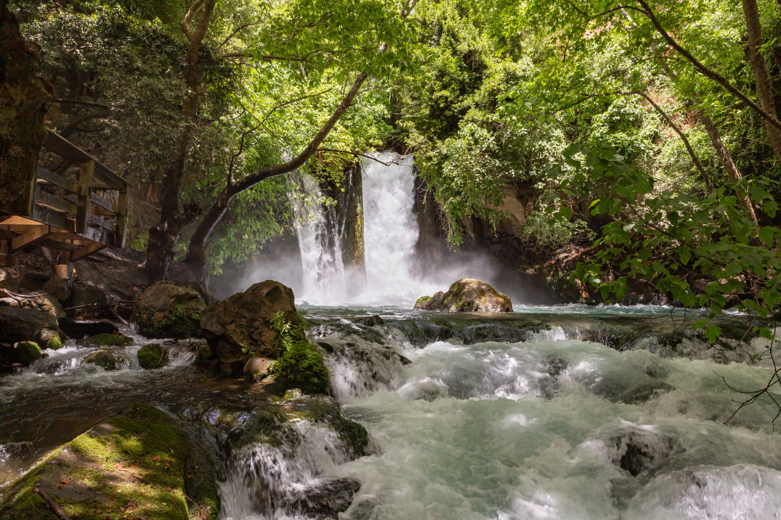 Banias waterfall in a Hermon Stream Nature Reserve in northern Israel