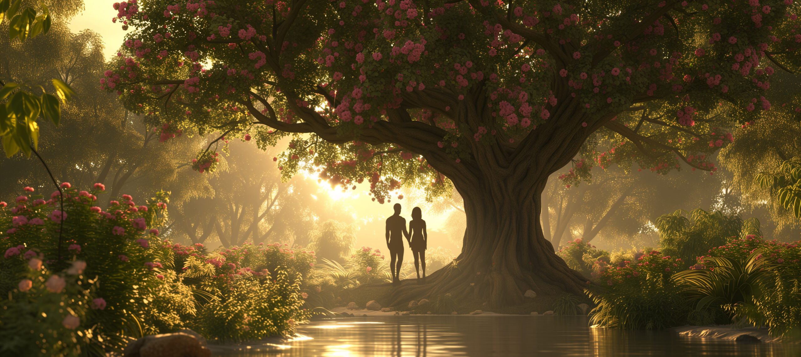 Man and woman in paradise