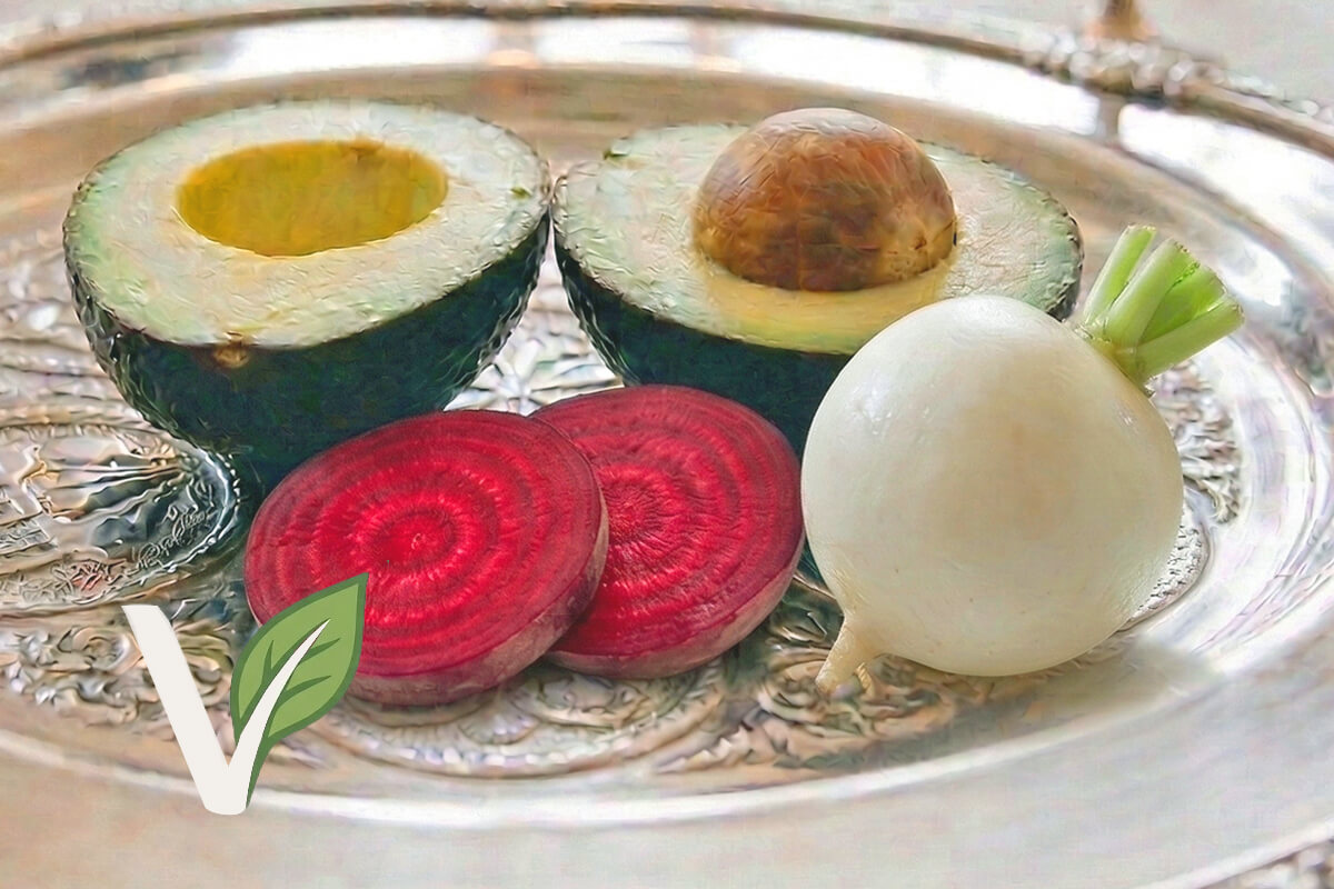 Passover seder plate with vegan options